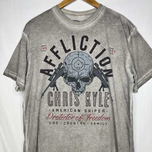 Affliction T-Shirt XL Chris Kyle American Sniper Texas Legend Short Sleeve Men's - Picture 2 of 7